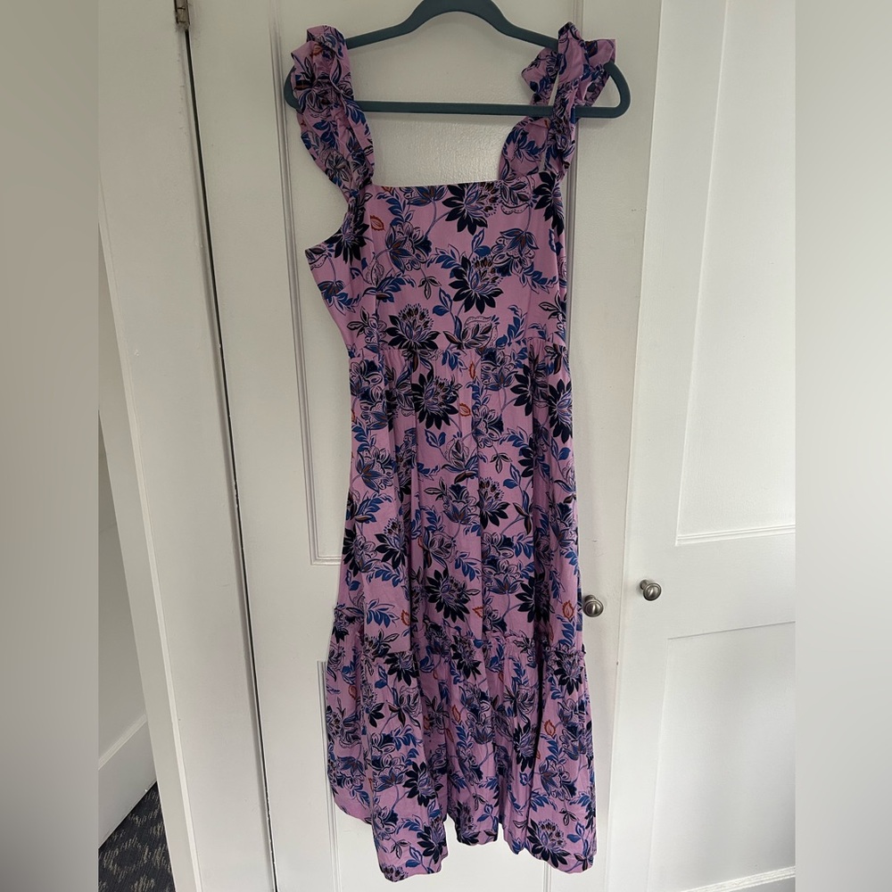 J. Crew Dark Pink Floral Maxi Dress